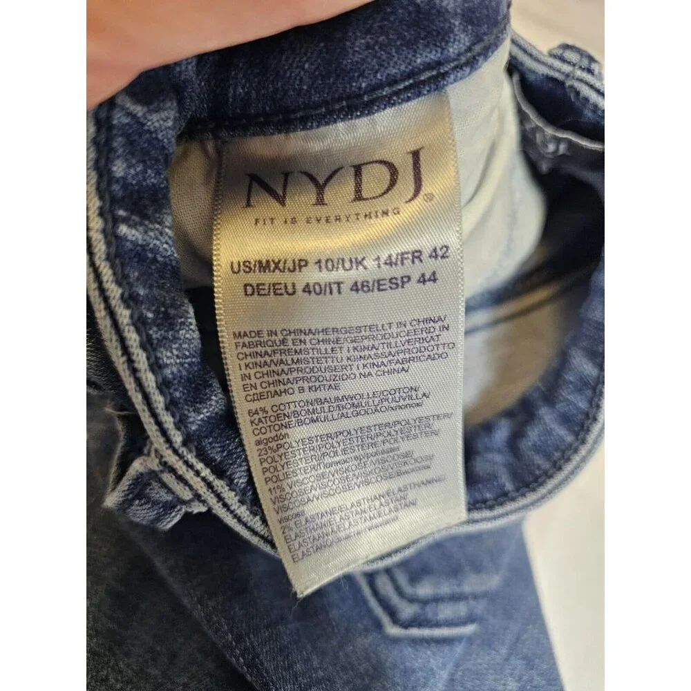 NYDJ Barbara Bootcut Lift & Tuck Denim Jeans 10JP Acid Washed - Picture 4 of 10